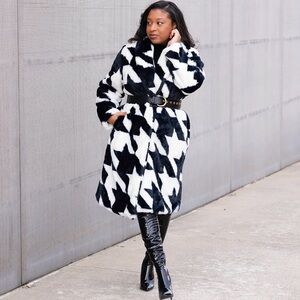 Sergio Hudson x Target Houndstooth Faux Fur Coat